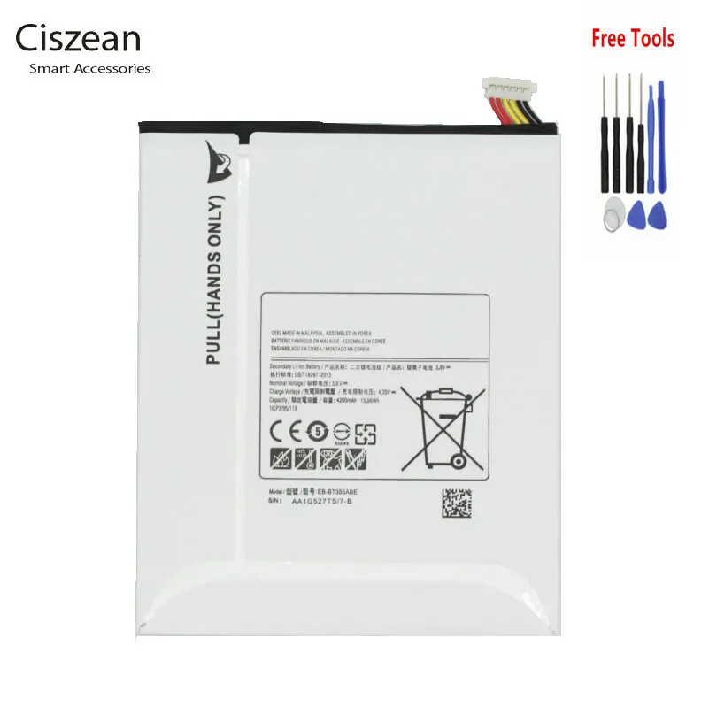Ciszean 1x4200 мАч фотоаккумулятор для Samsung Galaxy Tablet Tab A 8 0 T350 T355 T355C P350 P355C P355 +