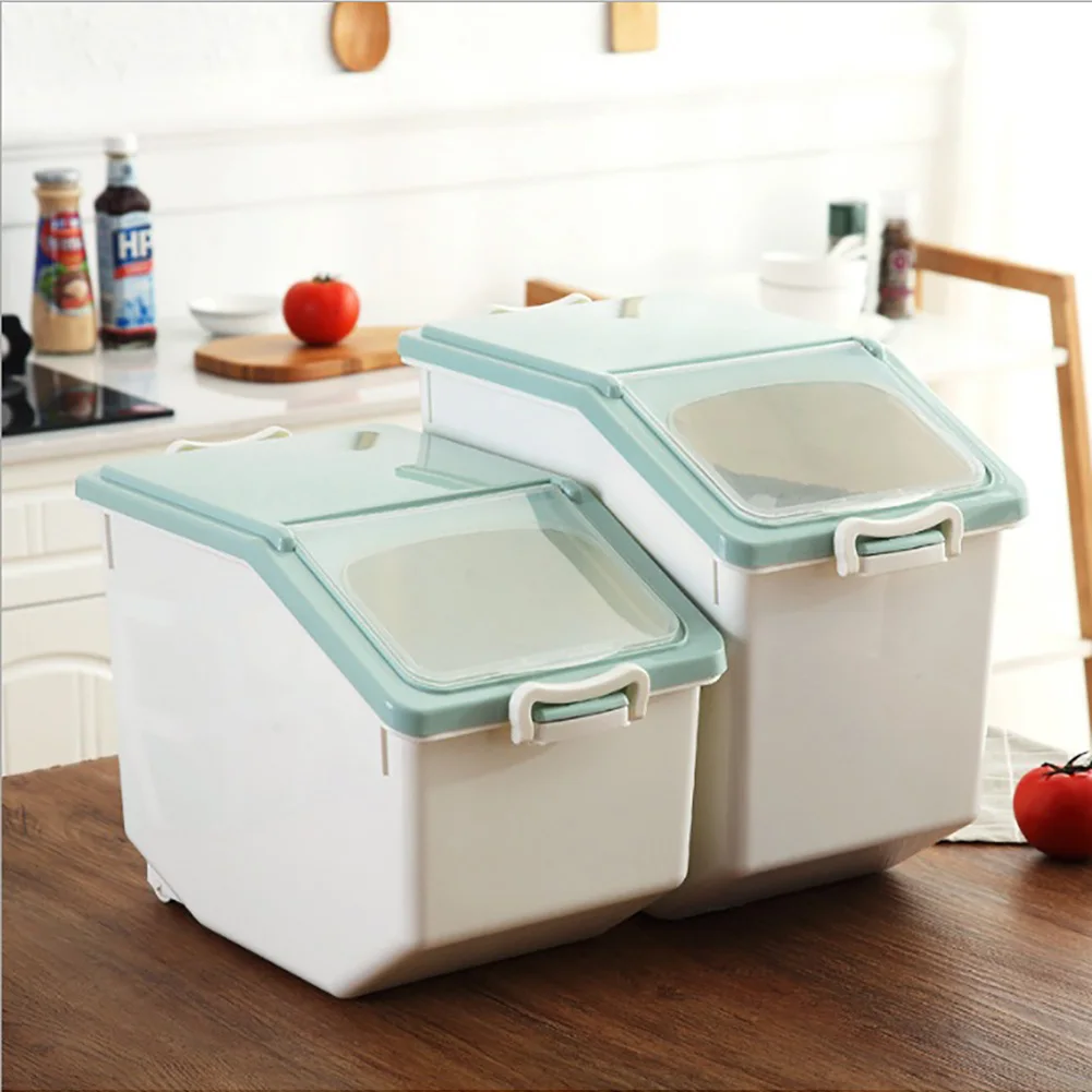 Пластиковый герметичный влагостойкий ящик для хранения, Кухонный Контейнер для риса, большой размер, пластиковые бытовые контейнеры для зерна, откидная крышка