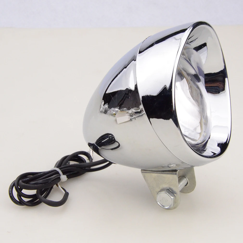 Хромированный мотоциклетный головной светильник GOOFIT с встроенным индикатором, резервный светильник для скутера ATV Cruiser Chopper J065-874