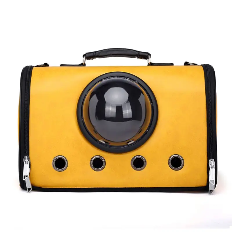 

Pet Puppy Carrier Handbag Bubble Sightseeing Space Leather Shoulder Bag Travel Crossbody for Cats and Dogs