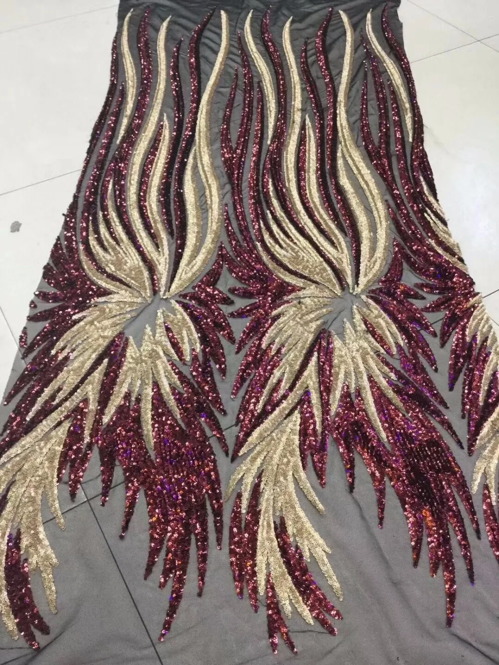 

Nice sequins Lace Fabric Beautiful ZH-32278 Nigerian Lace Fabric with sequins