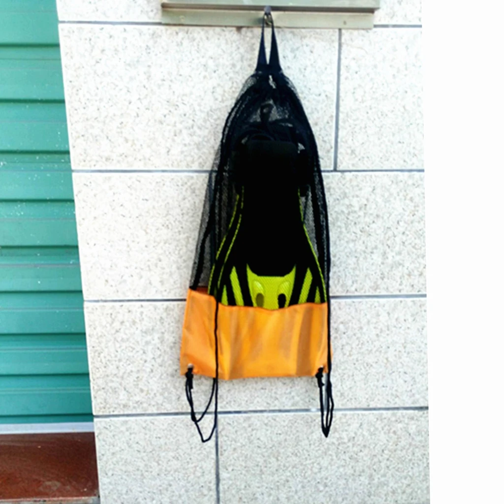 Adjustable 20KG Mesh Drawstring Bag for Snorkeling Scuba Diving Fins Goggles Mask Swimming Swim Dive Water Sports Accessories