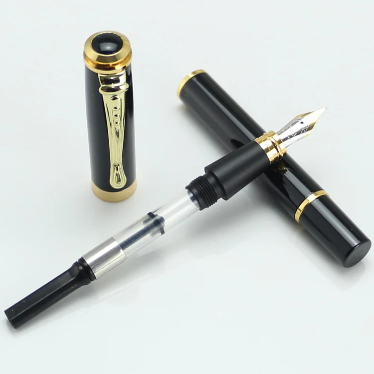 Черная лакированная перьевая ручка JINHAO 500 с золотой отделкой перьевым