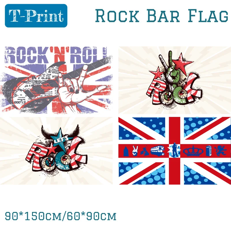 

Free shipping 90X150CM 60*90cm Punk Rock Flag For Music Bar Band Home Office 3x5ft Banner Polyester