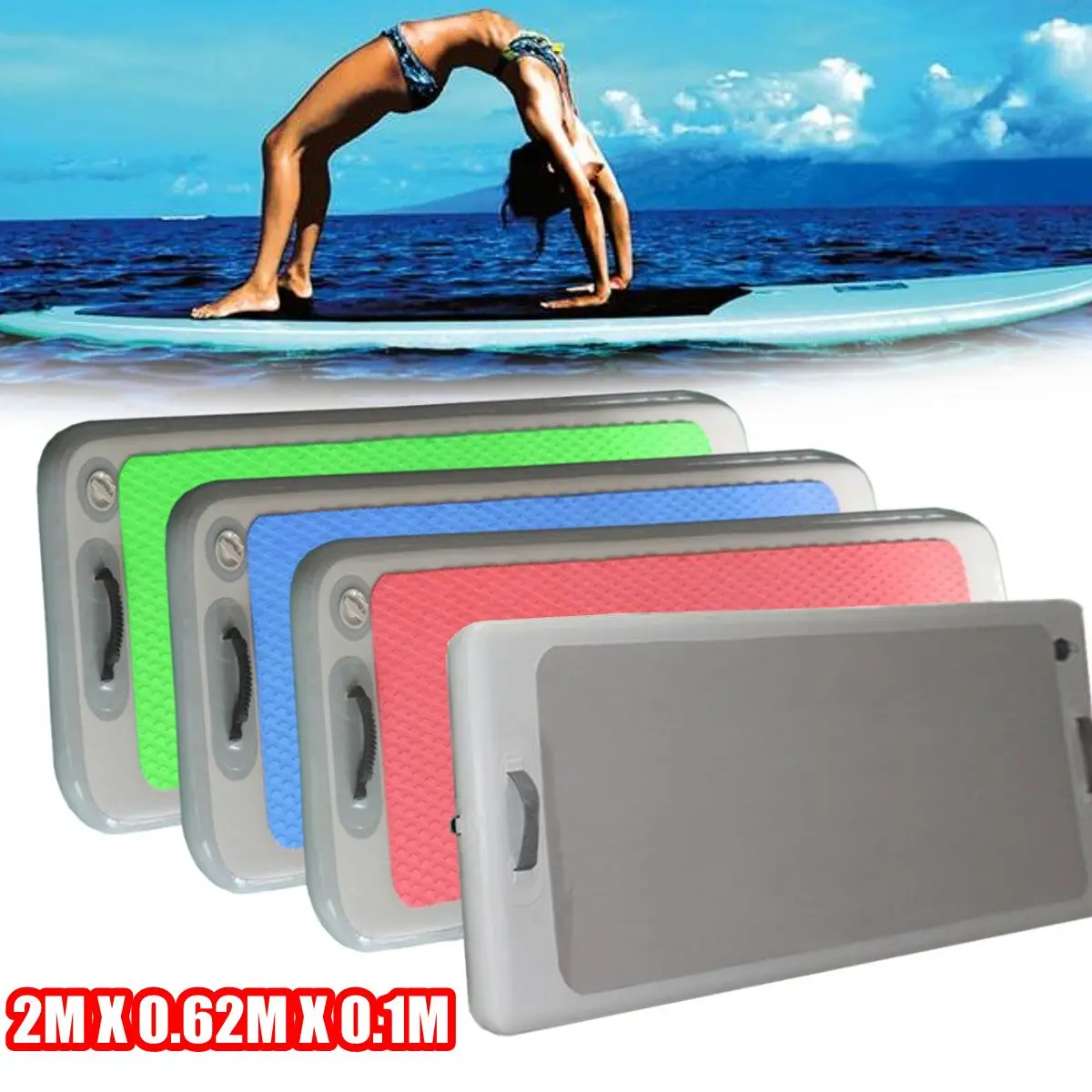 

200x62x10cm Inflatable Floating Yoga Mat Air Tracks Tumbling For Gymnastics SUP Paddle Board