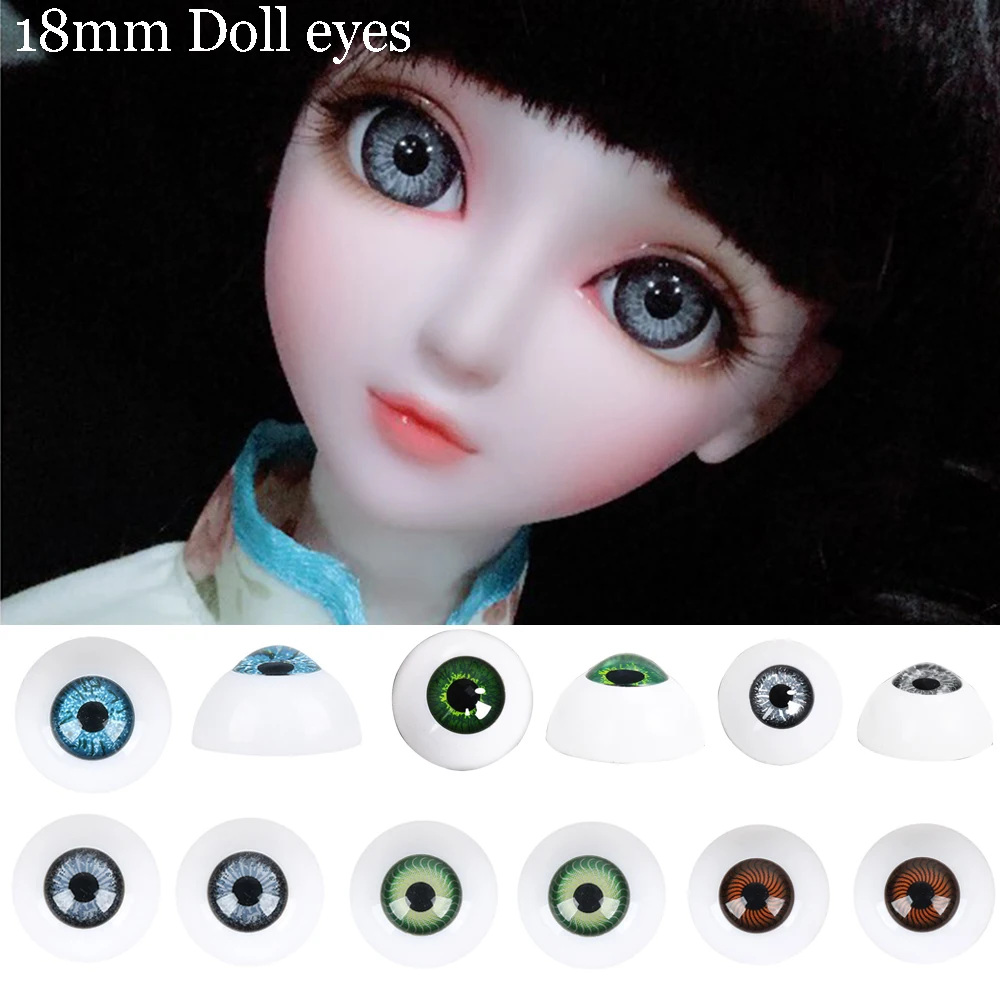 

1Pair 18mm Acrylic Doll Eyes for SD BJD Eye Doll Toy 1/3 BJD Doll Accessories Anime Doll Eyeballs