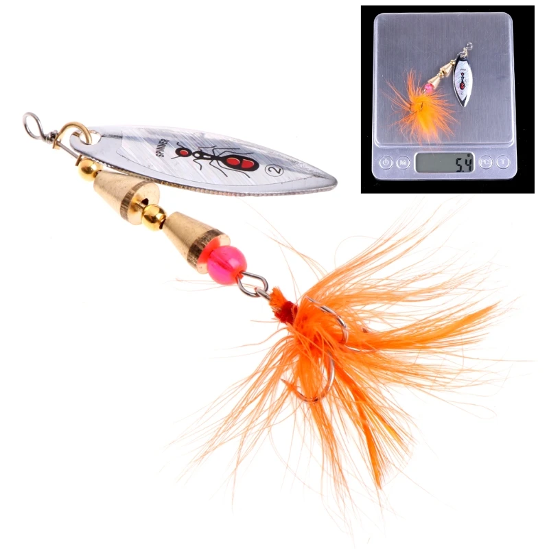 6g Fishing Lure Metal Spinner Spoon Bait Bass Tackle 6# Hook Sequin With Feather RetailWholesale Support 6g Fishing Lure Metal Spinner Spoon Bait Bass Tackle 6# Hook Sequin With Feather RetailWholesale Support