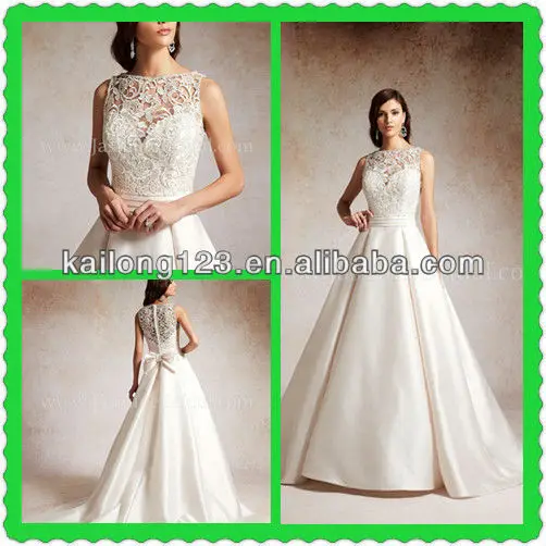 Dramatic Ball Gown Court Train Illusion Bateau Over Sweetheart Bow