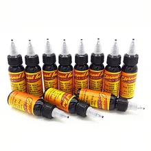 10 бутылка 1 унц. черные чернила татуировки пигмента Набор Наборы Средства ухода за кожей искусств 30 мл черный професиональной Красота постоянный makesup краски аксессуары