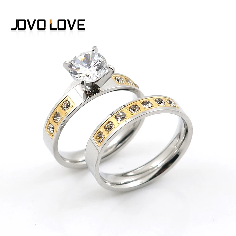 

Fashion AAA Cubic Zirconia Wedding Rings for Women Men Wedding Jewelry Gold & Silver Mix Colors Lover's Rings Couple Rings