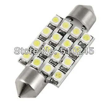 

100x Big sales Wholesale Car led festoon light c5w 16 SMD led 16smd 3528 36MM auto led bulbs Free shipping