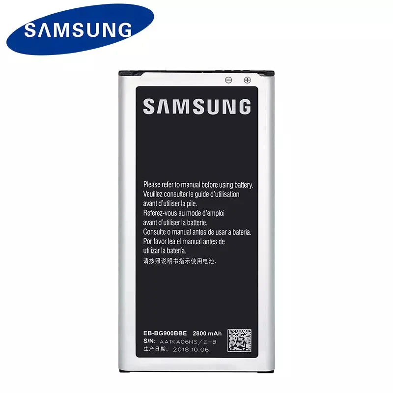 EB-BG900BBU Оригинальная батарея Samsung Galaxy S5 G900S G900F G9008V 9006V 9008W 9006W с ближней бесконтактной связи EB-BG900BBC Замена Батарея