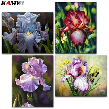 

Full Square Diamond embroidery Iris full Round Diamond mosaic of irises 5D DIY Diamond painting Cross stitch purple flowers Sale