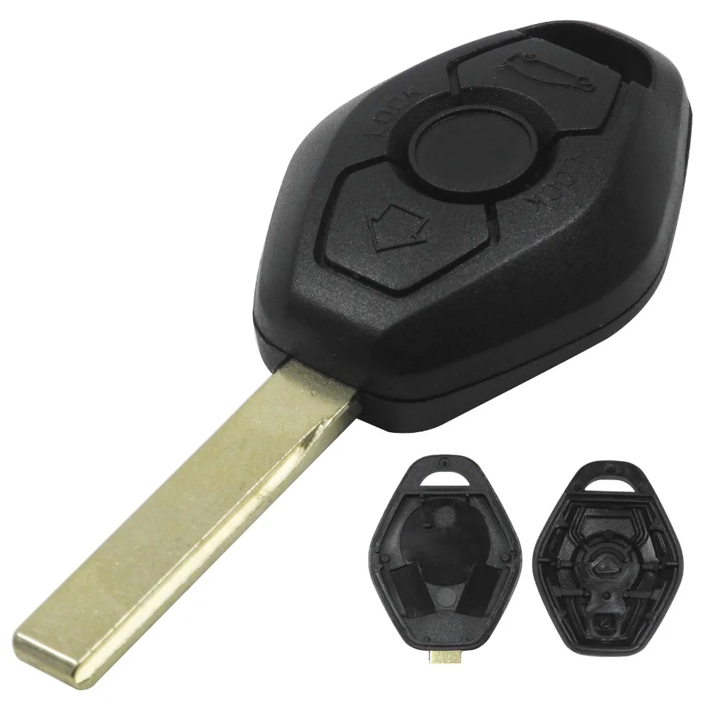 

jingyuqin 3 Button Remote Car Key Case Shell Cover For BMW 1 3 5 6 7 Series X3 X5 Z3 Z4 325 325i 330 330i 525 Keyless Fob Blank