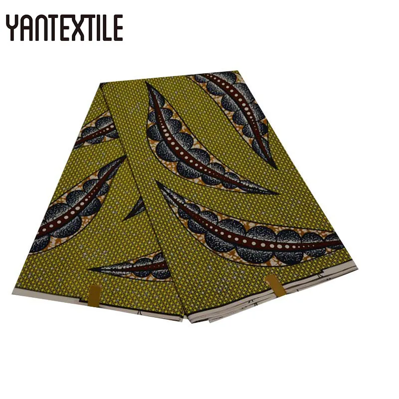 YANTEXTILE новая Анкара ткань Африканский настоящий воск принт Tissu Africain 6 ярдов настоящий воск Африканский батик ткань для свадебного платья - Цвет: 19020017