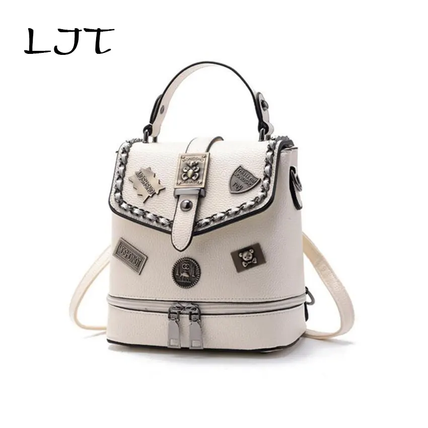 LJT 2017 New Women Badge Shoulder Bag Students School Bag Women Mini Backpack Korean Lady Casual