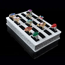 Новейшие ювелирные изделия дисплей акриловое кольцо стенд 20 Слот Кольцо держатель стойки Органайзер Чехол ювелирных изделий шоу лоток