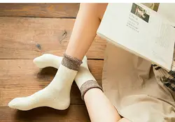 Удобные женские зимние теплые модные однотонные Повседневные носки