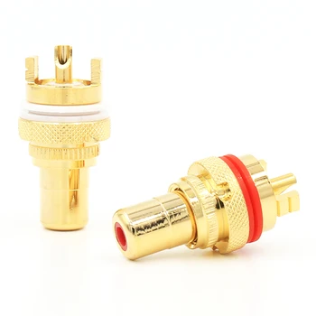 

Hifi Audio 8PCS Gold Plated Golden RCA Female Socket Phono Chassis for AMP