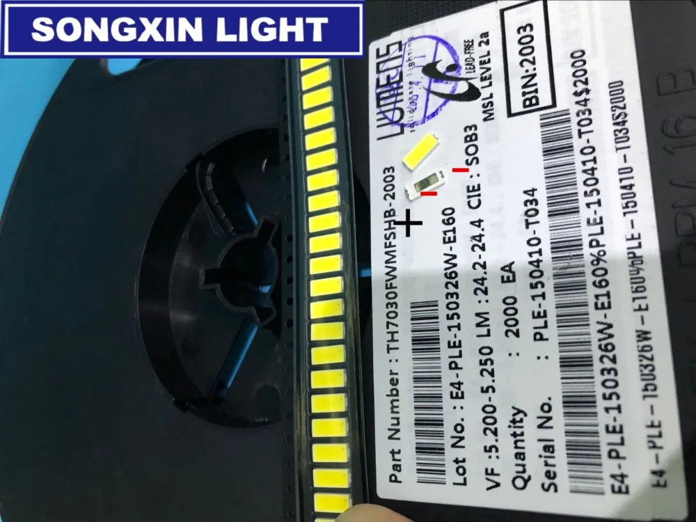 50pcs/Lot Lumens SMD LED 7030 6V 1W Cool White For TV BackLight 200mA | Электронные компоненты и принадлежности