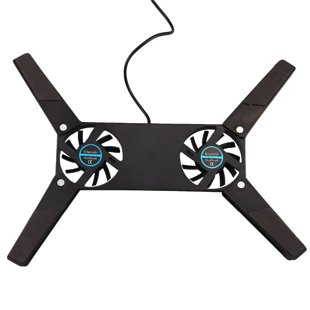 Besegad Dual USB Fans Cooling Pad Fan Cooler Pad Stand Holder Support Rack Low Noise Built for PC Laptop Computer Accessories