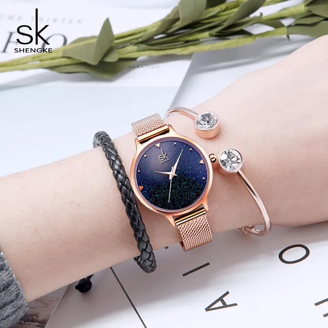 Shengke Fashion Watches Women Brand Luxury Quartz Clock Las Rose Shengke Fashion Watches Women Brand Luxury Quartz Clock Las Rose Gold Wrisch Relojes Mujer 2018 Sk