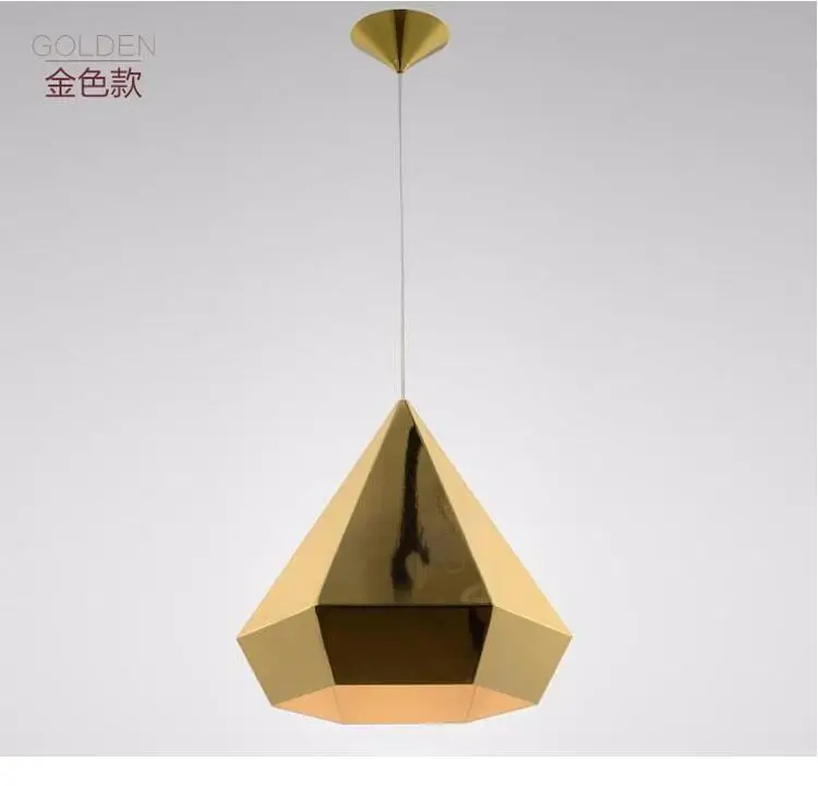 Скандинавский Лофт Пирамида алмаз хром/медь/золото подвесные светильники лампа Американский минималистичный подвесной светильник столовая кухня