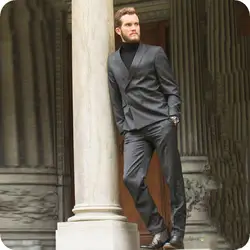 Серый мужские свадебные костюмы формальные бизнес мужской блейзер смокинг жениха Slim Fit костюм Homme Terno Masculino 2 шт. пальто брюки для девочек