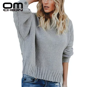 

OMCHION Sueter Mujer 2018 Korean O Neck Lace Up Women Sweaters And Pullovers Casual Backless Sexy Knitwear Warm Jumper LMM115