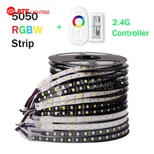 5M RGBW LED Strip 5050 DC12V SMD 60Leds/M Flexible Bar Light + 2.4G wireless Touch Screen RF Controller