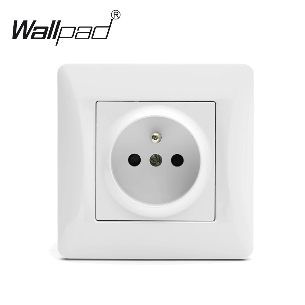 French Socket Wallpad White High Quality Plastic Panel 110 250V 16A EU French Socket Power