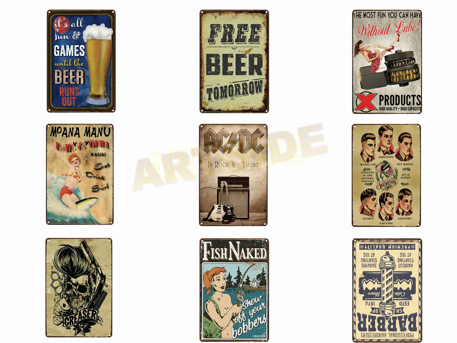 Distressed Metal, Retro Americana Cafe /& Beer led signs 2 Designs