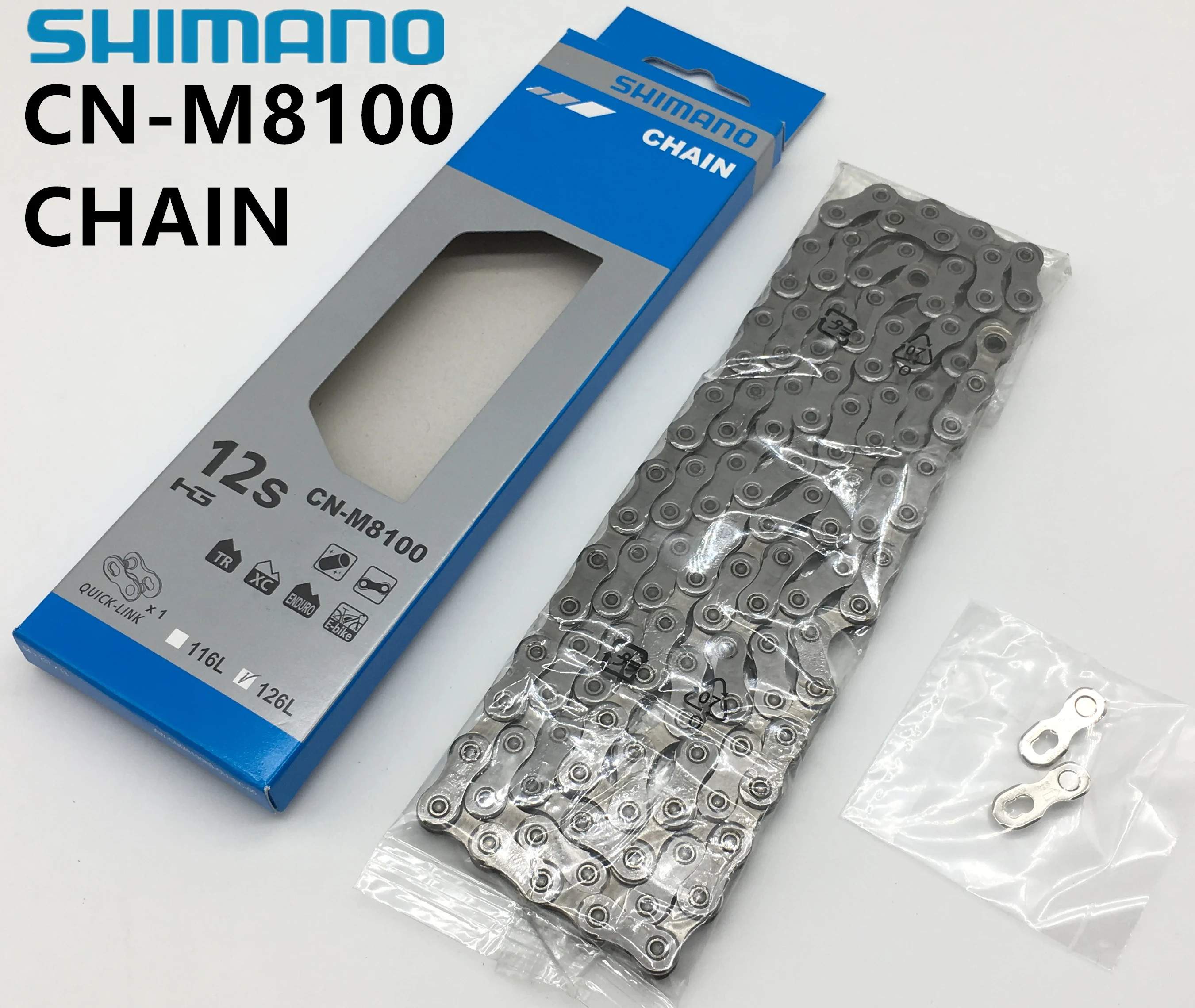 

box-packed shimano XT CN-M8100 CN-M7100 chain 12s mountain MTB bike chain M8100 M7100 12 SPEED 116L 126L