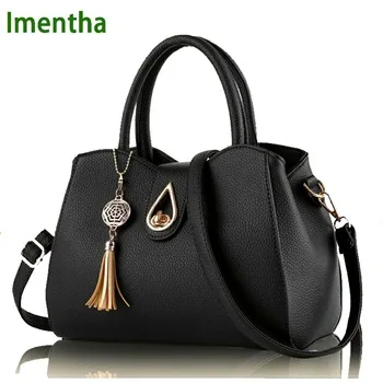 2017 fashion black  leather bags Women handbag Women Bag Female Women Shoulder Bags Female Bag for Girls Summer leather handbag