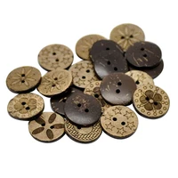 New! 50 Pcs Mixed Pattern Coconut Shell 2 Holes Sewing Buttons DIY Scrapbooking 18mm AC16 Drop Shipping 2