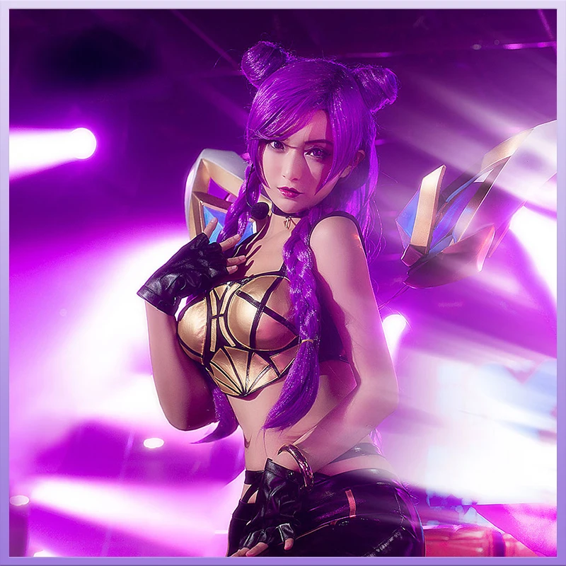 Костюм для косплея LOL из игры KDA Kaisa сексуальные костюмы наряд K/DA ПУ одежда с