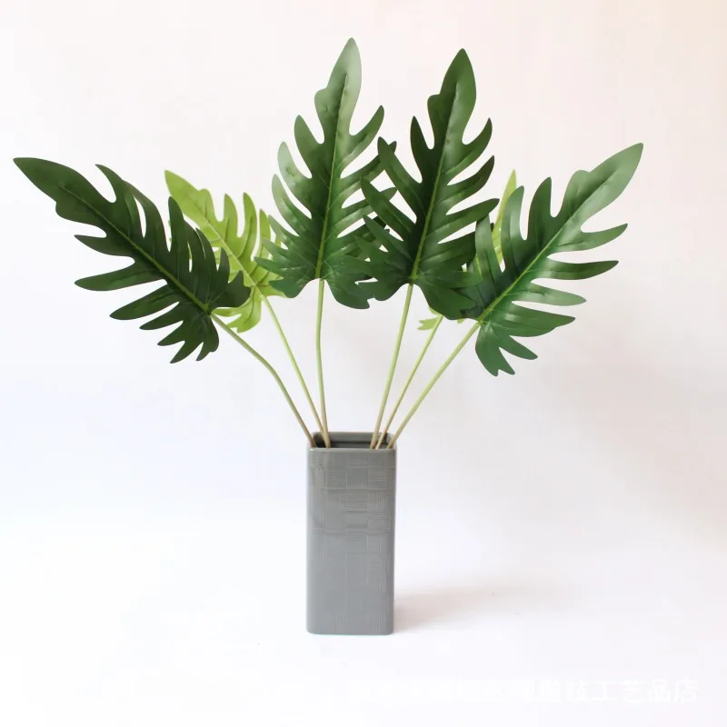 Artificial Palm Tree Monstera Leaf Greenery Plants Flores Home Wedding Decoration Fake Flowers