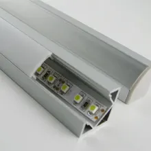 V-shape внутренняя ширина 12 мм угловой монтажный светодиодный алюминиевый канал с Опаловый чехол торцевой крышкой и зажимом для Flex/Жесткая светодиодная лента светильник