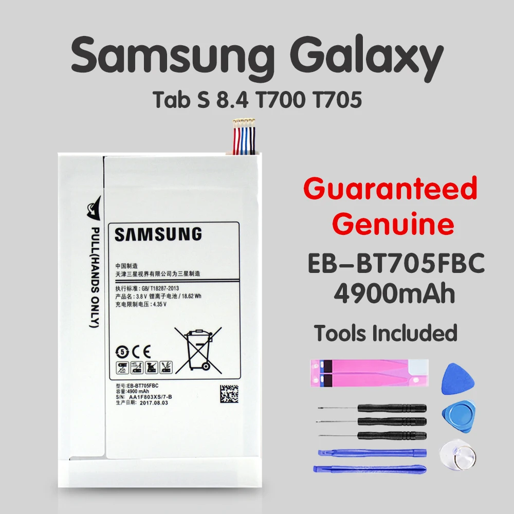 Оригинальный аккумулятор для планшета Samsung GALAXY Tab S 8 4 T700 T705 EB-BT705FBC EB-BT705FBE