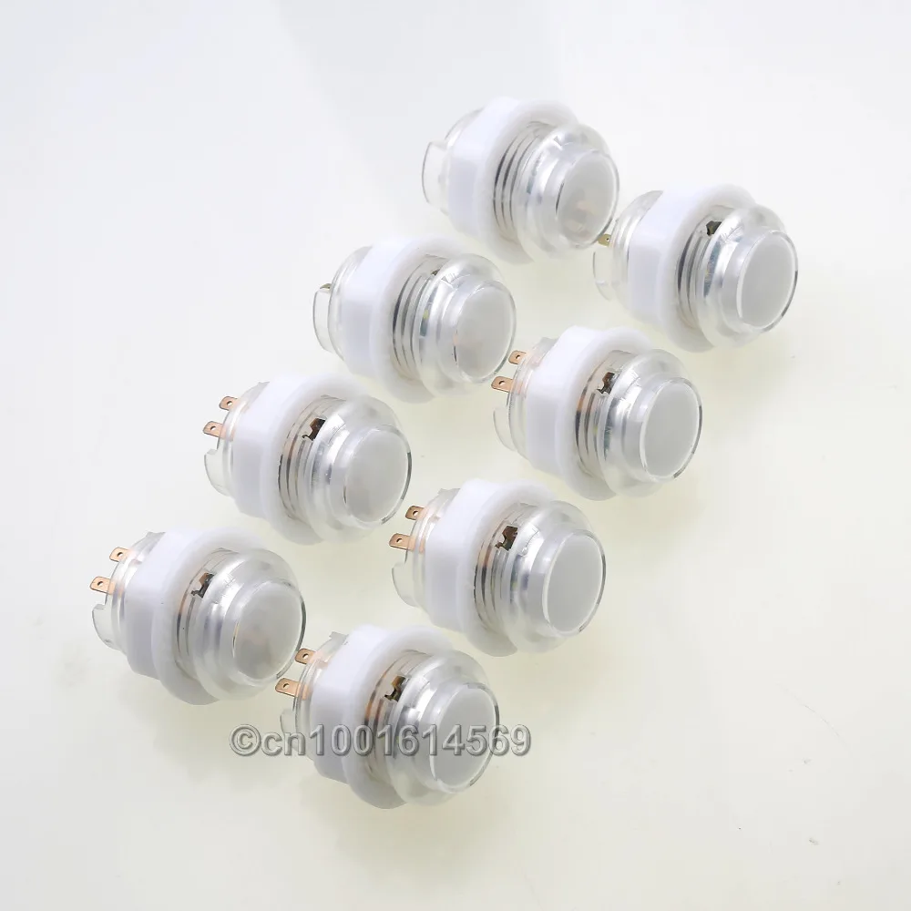 

8 Pcs/lot 5V LED Illuminated Bulbs Arcade Button For Arcade LED Joystick Cables & Raspberry PI Retropie 1 2 3 3B Project - White