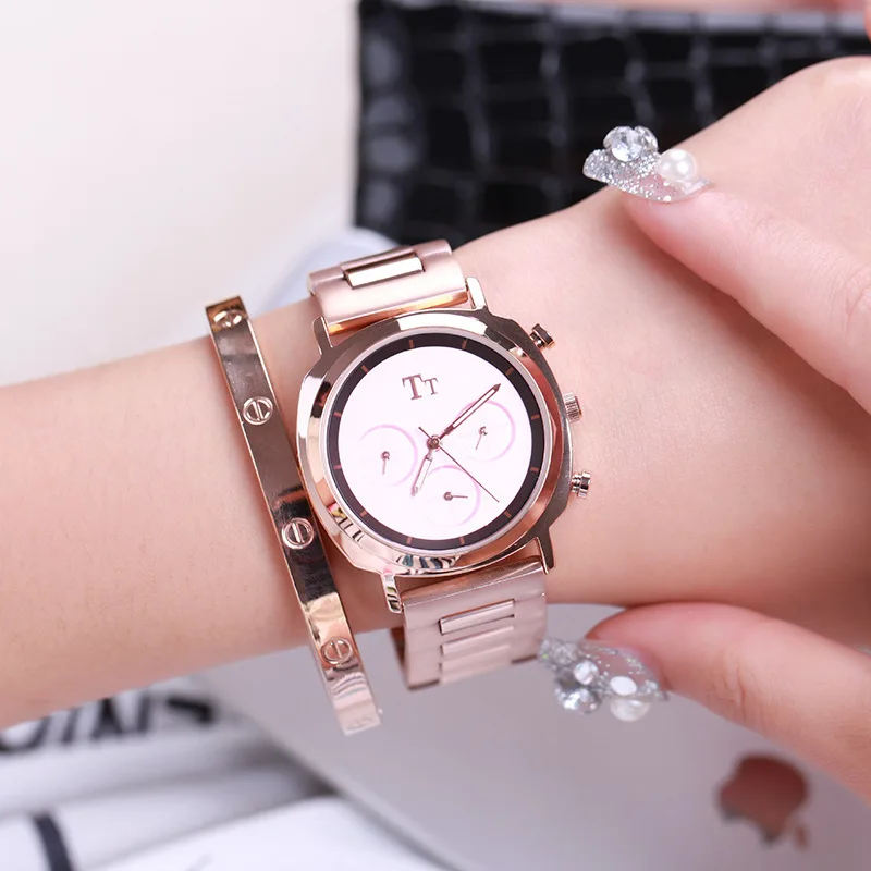 

Ladies fashion trend steel with waterproof watch