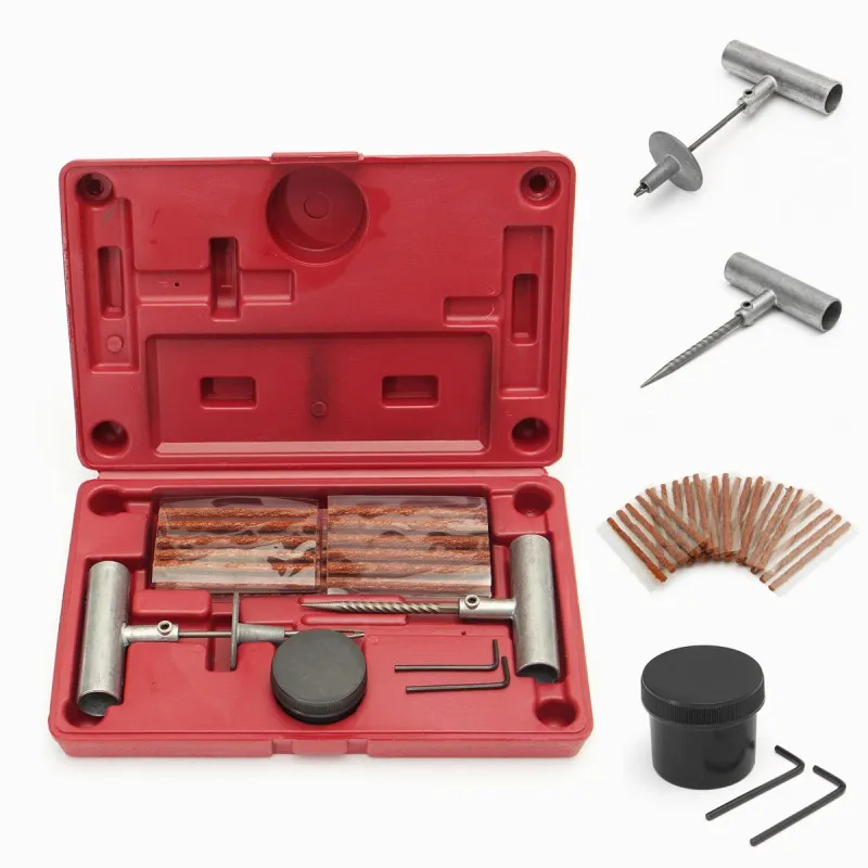 

Motorcycle Car Van Vehicle Wheel Tubeless Tyre Puncture Repair Kit Tire Tools Plug Emergency