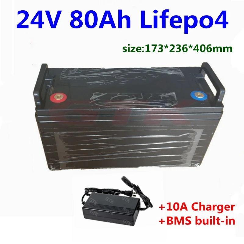 Портативный Аккумуляторный блок lifepo4 24 в 80 ач с BMS 8s для хранения электроэнергии
