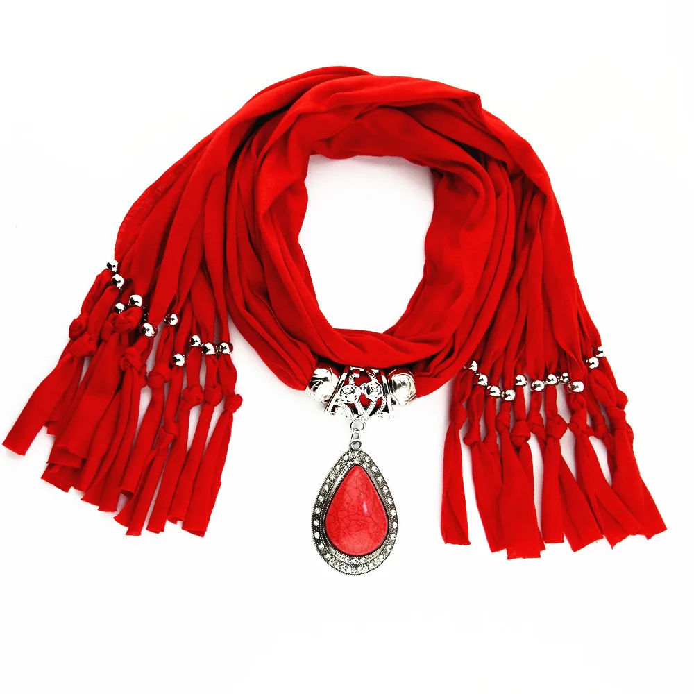 Ожерелье из камня для шарфов, женское ожерелье с кисточками и шалью, очаровательное мягкое богемное ювелирное украшение, подарок для друзей