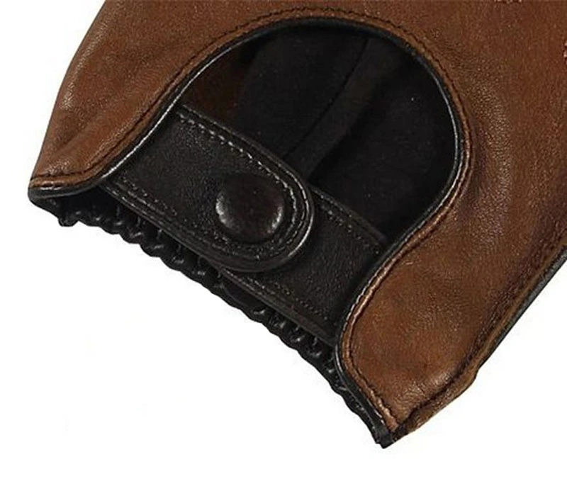 Из натуральной кожи Для мужчин перчатки Мода Повседневное дышащий овчины перчатки пять пальцев мужской вождения кожаные перчатки без