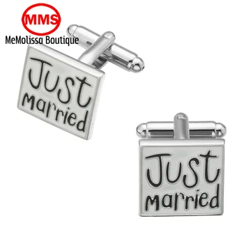

MeMolissa hot brand shirts cufflinks Just married cuff button for the wedding French cufflinks high quality free shipping