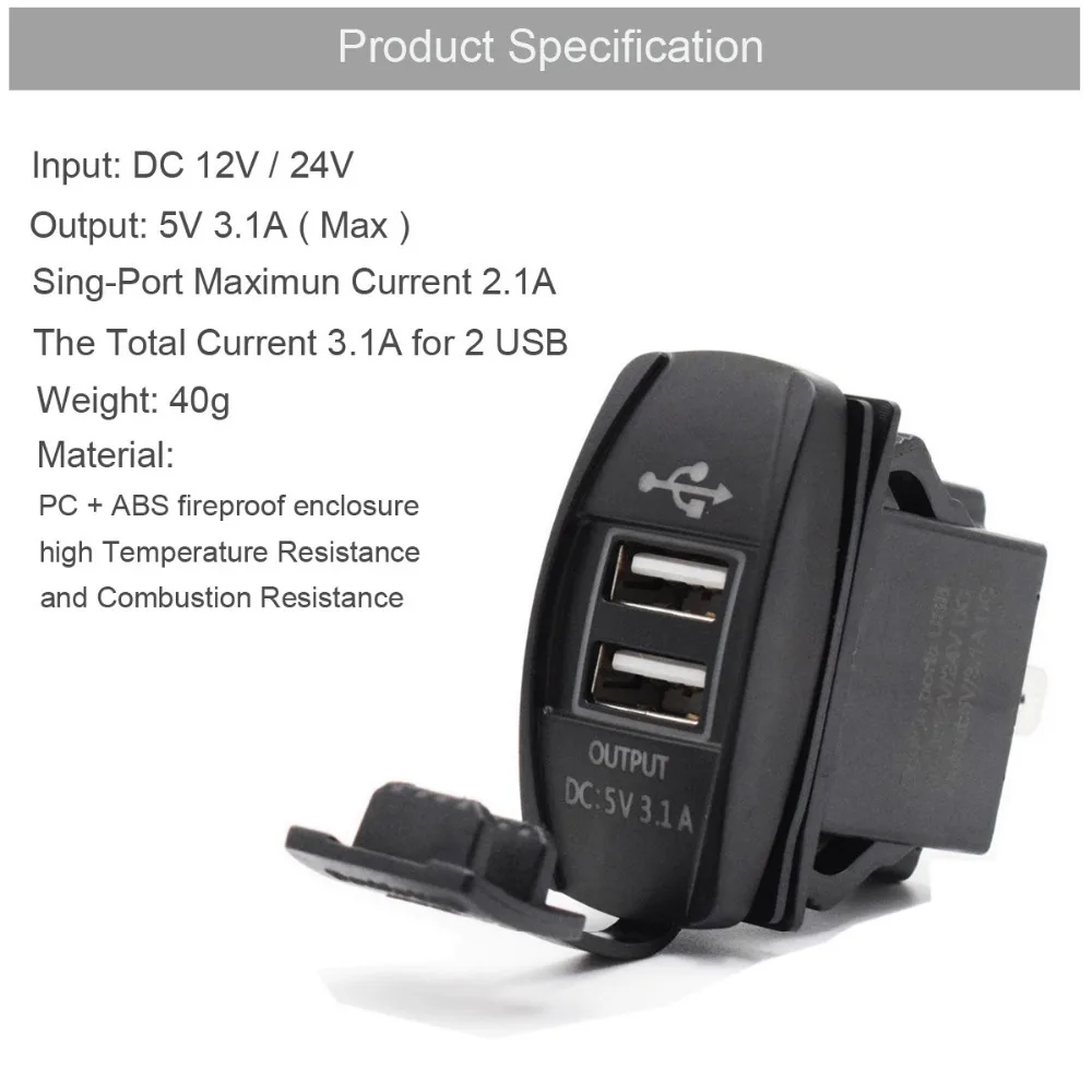 XCGaoon Универсальный двойной USB Автомобильное зарядное устройство адаптер питания 5 В 3.1A 2 USB разъем для iPhone IPad samsung fit Honda Toyota Nissan и т. Д