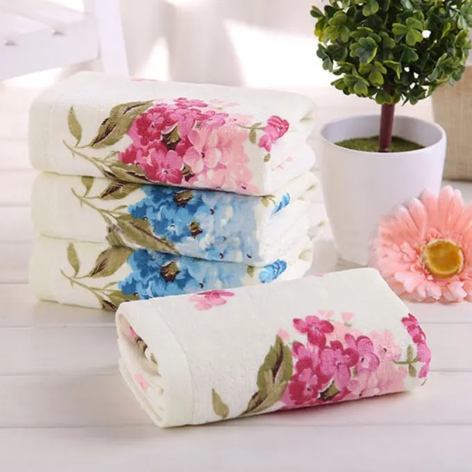 32*72cm Flower Printed Cotton Hand Towels,High Quality Pattern Bathroom
