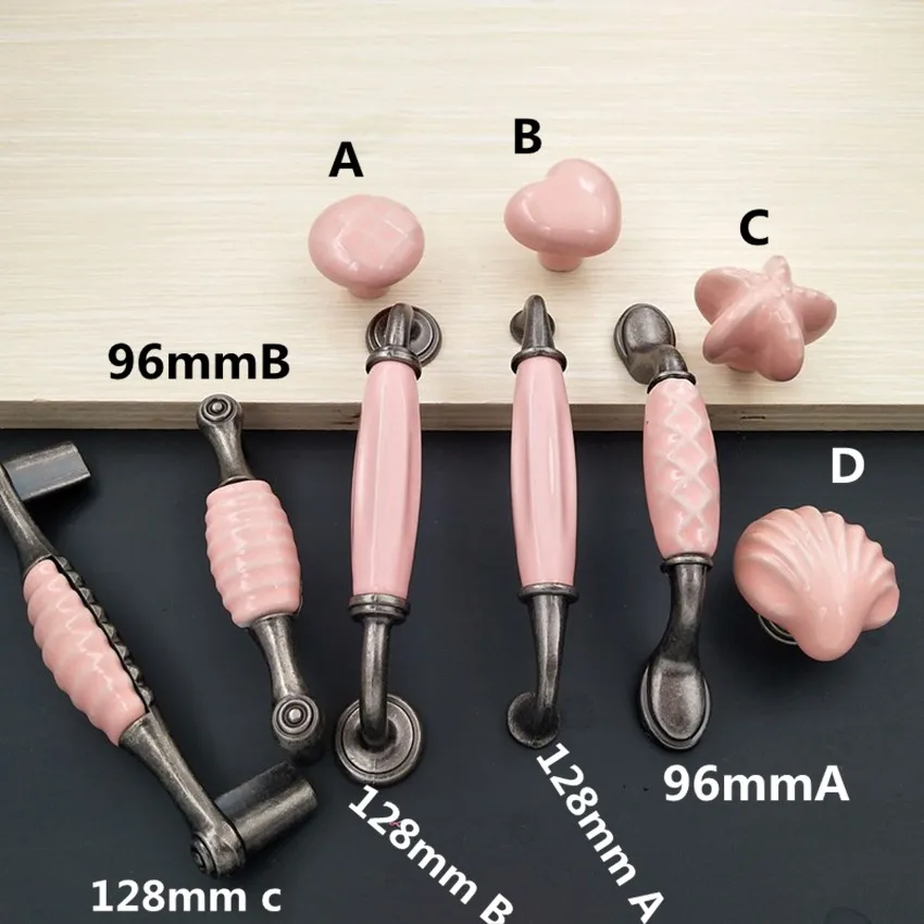 96mm 128mm modern fashion pink ceramic kitchen cabinet wardrobe door
handle cute cartoon drawer shoe cabinet knob antique iron 96mm 128mm modern fashion pink ceramic kitchen cabinet wardrobe door
handle cute cartoon drawer shoe cabinet knob antique iron