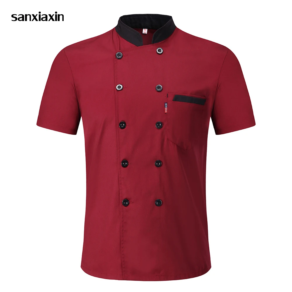

wholesale Unisex Chef Jackets Hotel Kitchen restaurant uniforms shirts Catering Chef's work clothes Cafe waitress chef uniform